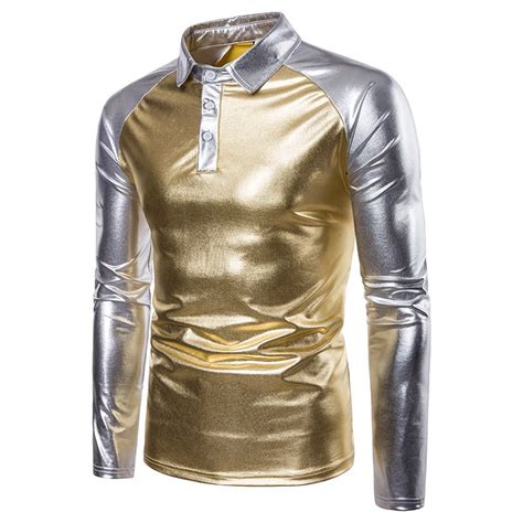 metallic fabric polos|Metallic Designer Polo Shirts for Men: Short & Long Sleeves.